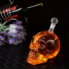 Crystal Skull Head Vodka Whiskey Drinking Bottle 19oz Home Bar Decanter