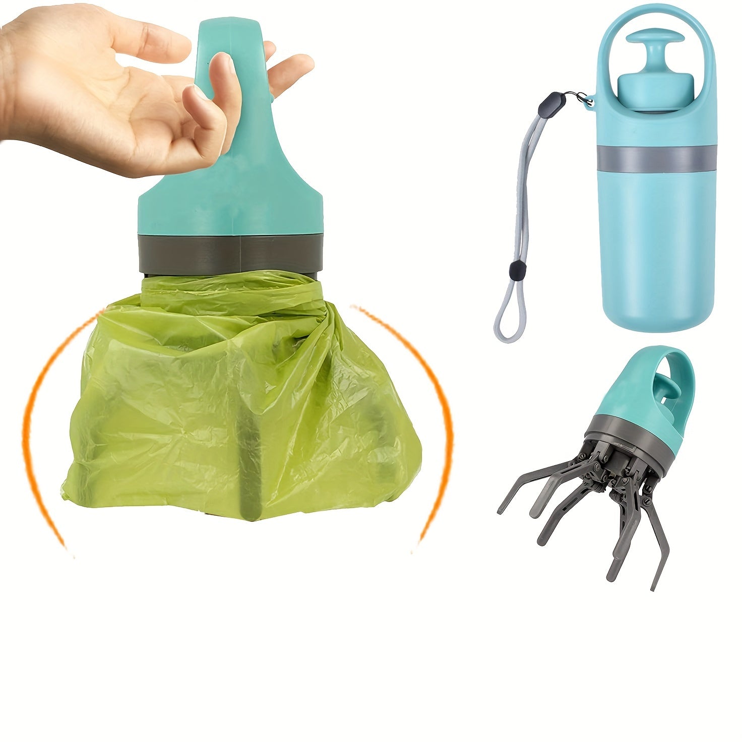 Portable Dog Poop Scooper with Built-In Bag Dispenser