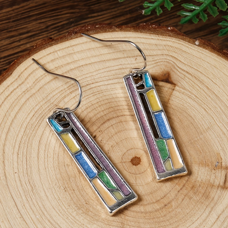 Vintage Carved Pattern Drop Dangle Earrings