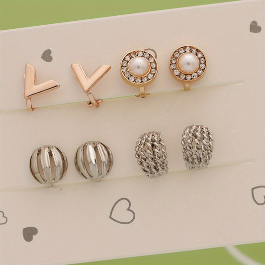 4 Pairs Hypoallergenic Ear Clips For Teens Girls Celtic Knot Gothic
