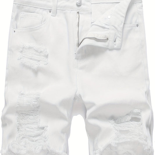 Ripped Denim Shorts Mens Casual Street Style Denim Shorts For Summer
