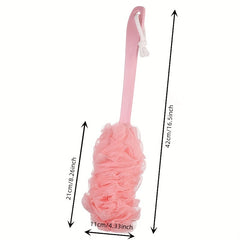 Long Handle Shower Brush with Loofah Sponge for Exfoliating Bath