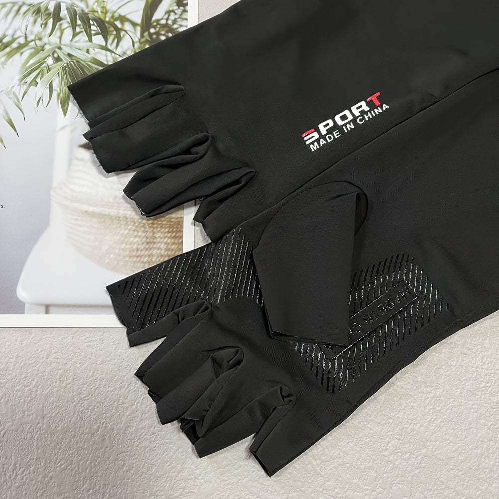 Unisex Anti UV Cooling Arm Sleeves with Fingerless Gloves