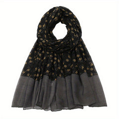 Vintage Floral Print Voile Scarf Breathable Hijab Sunscreen Head Wrap