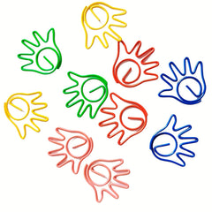 10pcs Palm Shaped Mixed Paper Clips for Office School Use