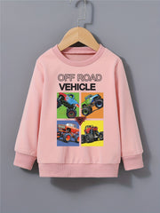 Boys Off-Road Vehicles Print Pullover Sweatshirt