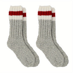 2 Pairs Striped Mid Tube Socks Women's Stockings & Hosiery