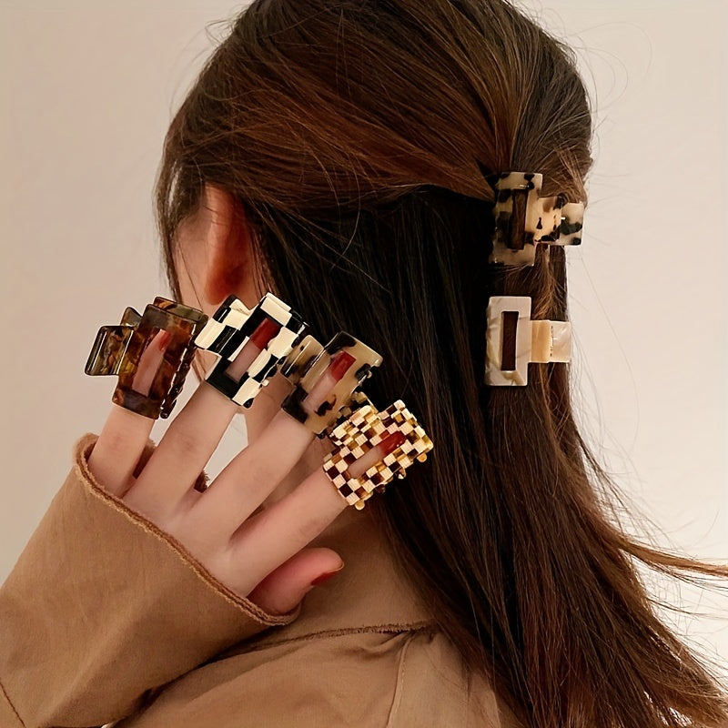 Acetate Square Hollow Hair Claw Ponytail Shark Claw Hair Accessories