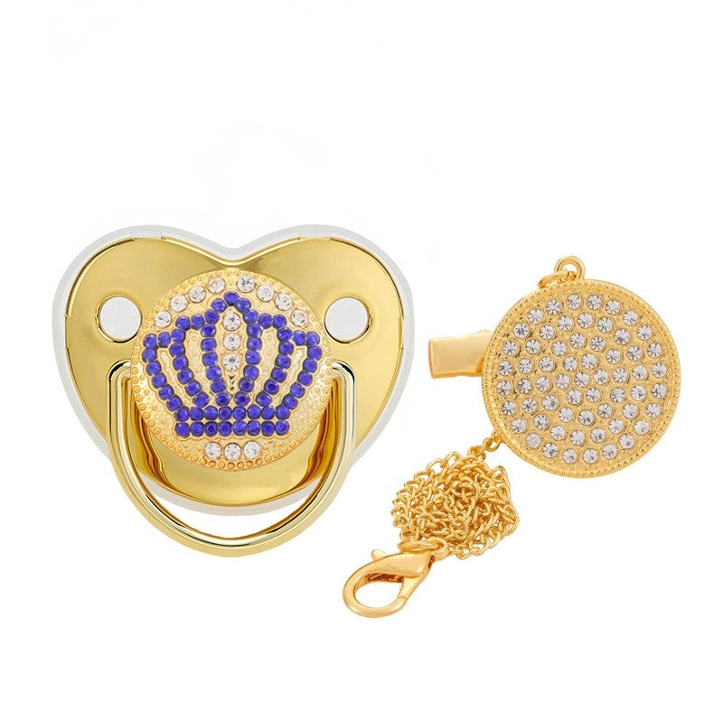 Crown Shape Baby Pacifier Bling Silicone Chain