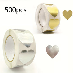 500pcs Heart Shaped 'Thank You' Stickers for Crafting