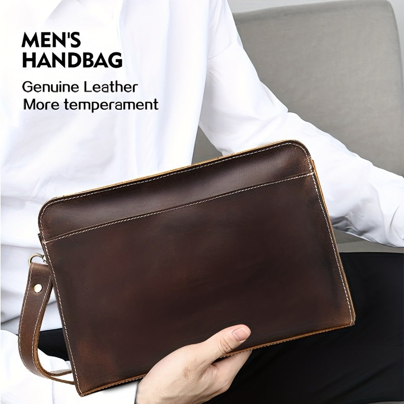 Men's Leather Clutch Bag Envelope Handbag