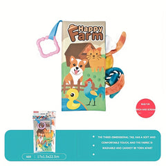 Interactive Animal Tail Cloth Book for Toddlers 0-3 Years