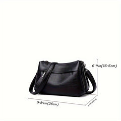 Vintage Charm Soft PU Leather Womens Crossbody Bag for Daily Style