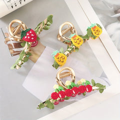 Cartoon Fruit Decor Hair Claw Sweet Ponytail Holder Hair Clip