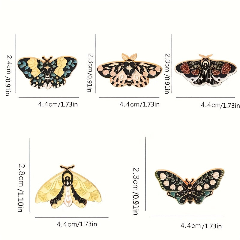 Butterfly Moon Enamel Pin Set - Anime Lapel Pin