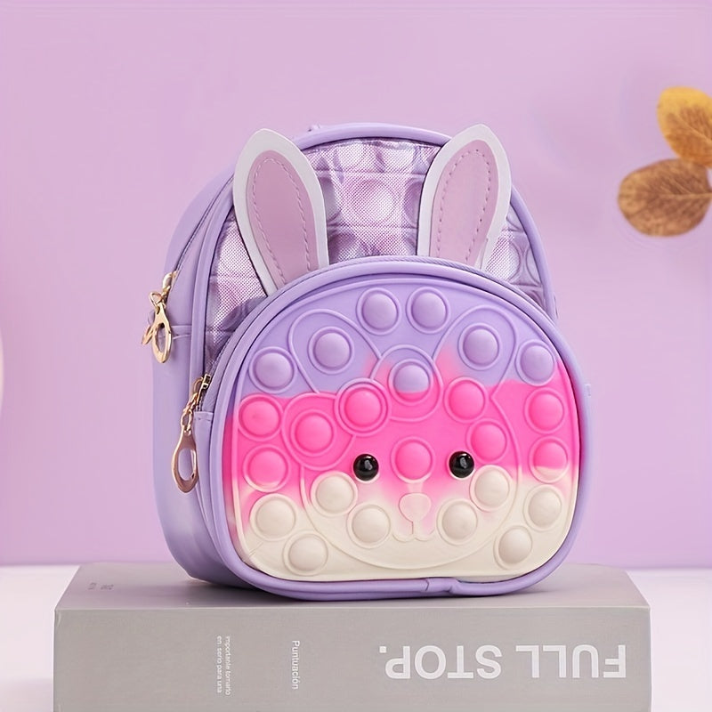 Kids Bunny Backpack Silicone Bubble Schoolbag