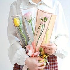50pcs Waterproof Transparent Flower Packaging Bag Gift Packaging Bag