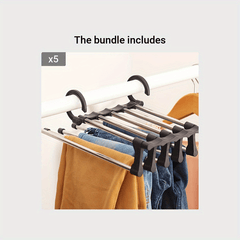 5-in-1 Stainless Steel Folding Pant Rack Tie Hanger