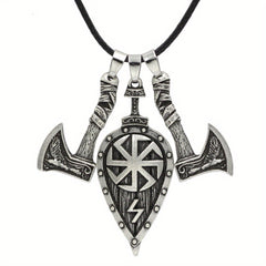 Men's Viking Shield Ax Pendant Necklace Casual Party Jewelry