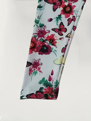 Butterfly & Flower Leggings Girls Comfy All Seasons Activewear