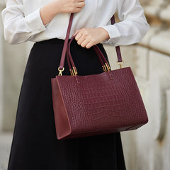 ZOOLER Crocodile Pattern Leather Handbag Large Capacity Tote