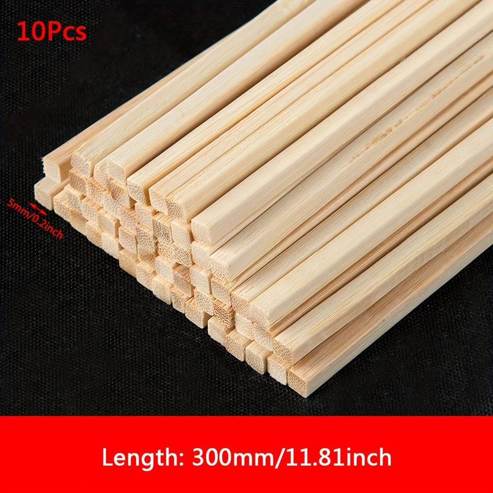 50pcs Bamboo and Wood Stick Set DIY Building Material Construction Hard Texture
