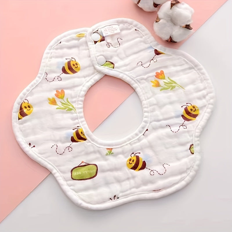 6 Layer Petal Pattern Baby Bib for Newborns 0-3 Years