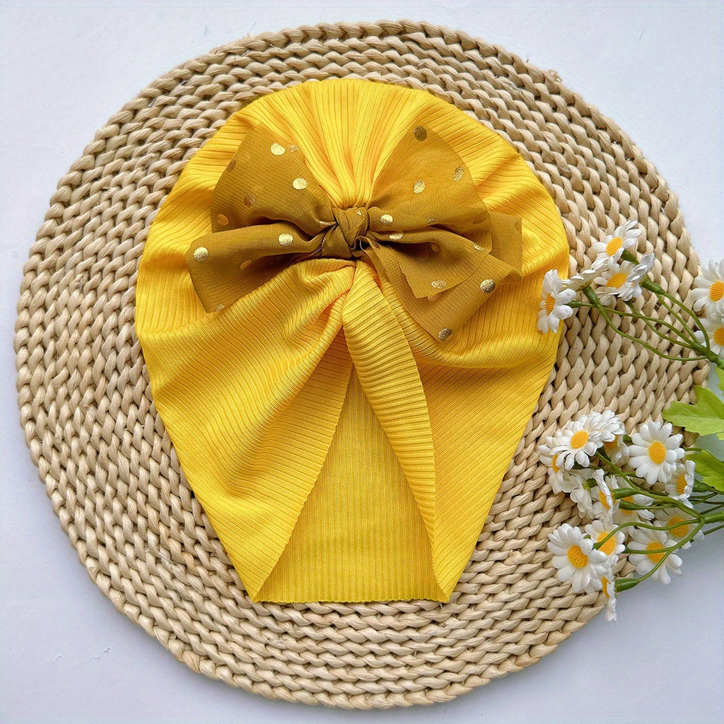 Baby Spring Summer Thin Headband Soft Bow Hat for Infants and Newborns