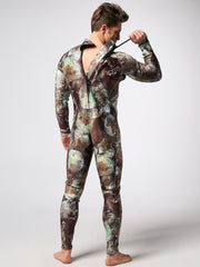 Men's Skinny Fit Tie Dye Long Sleeve Diving Wetsuit