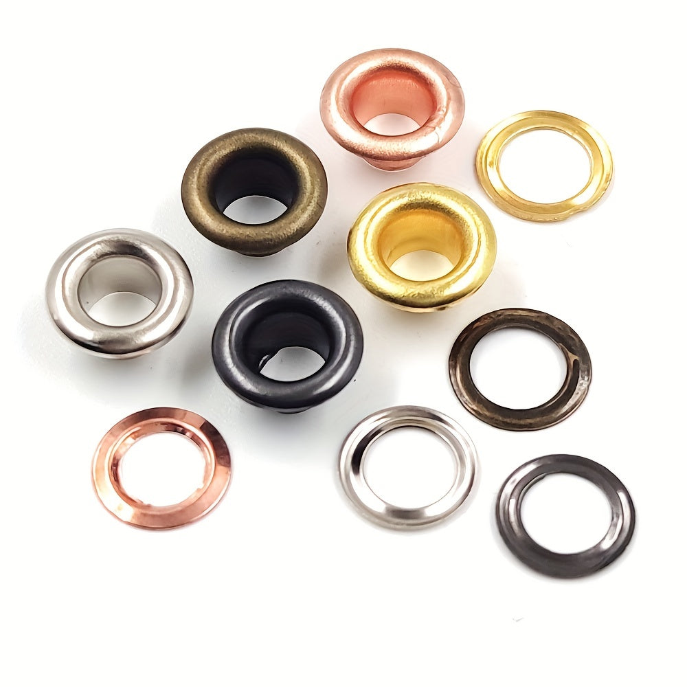 100 Multicolor Metal Eyelets Grommet Ring DIY Leathercraft Scrapbooking