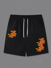 Men's Comfy Beach Shorts Solid Elastic Waist Drawstring Active Shorts