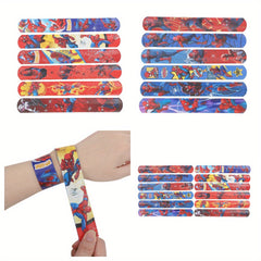 12pcs Spider Man Superhero Slap Bracelets for Parties