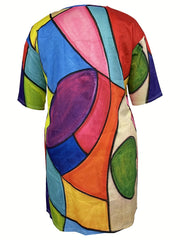  Casual Dress Women's Plus Graphic Print Half Sleeve