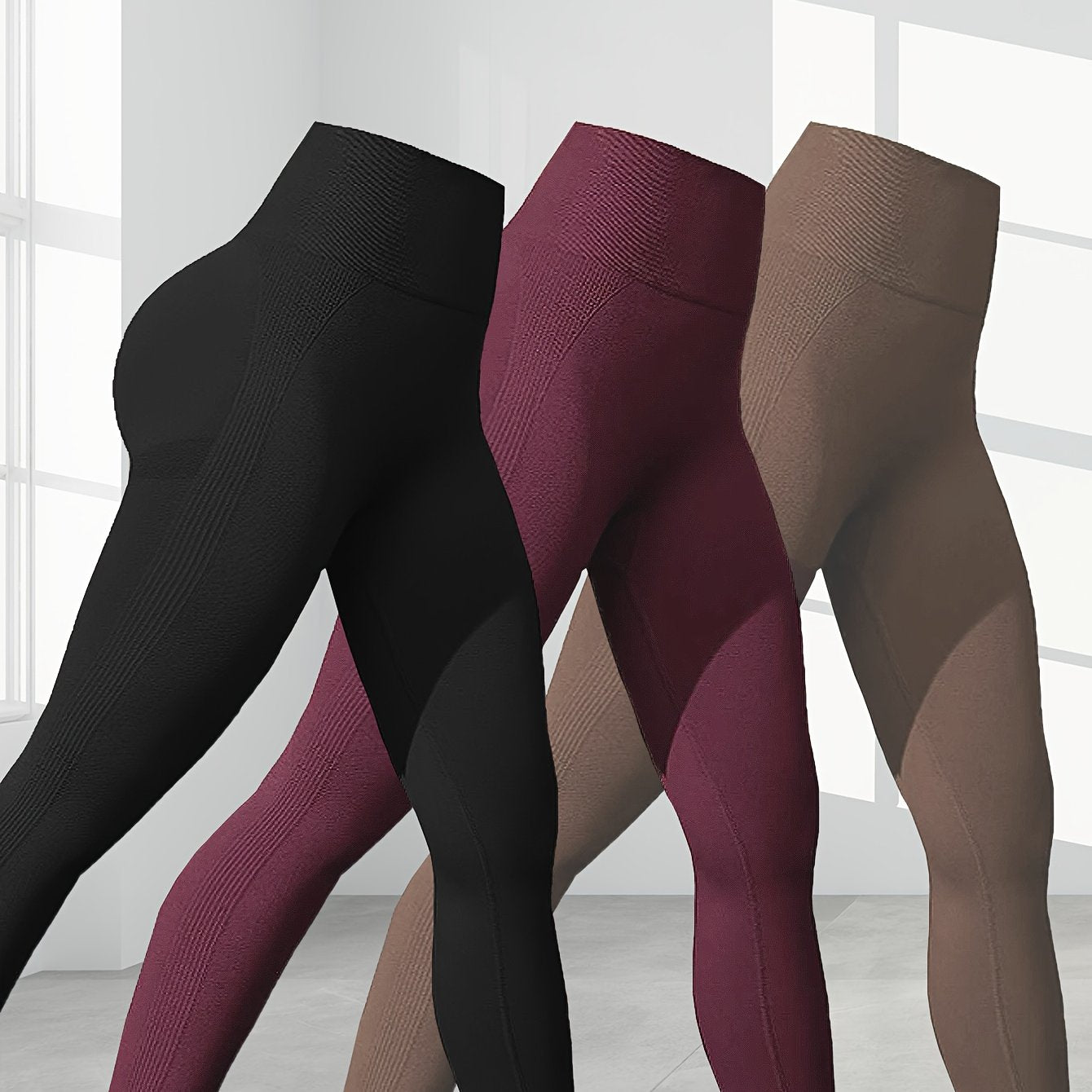 3pcs Butt Lifting High Stretch Yoga Pants Fitness Leggings