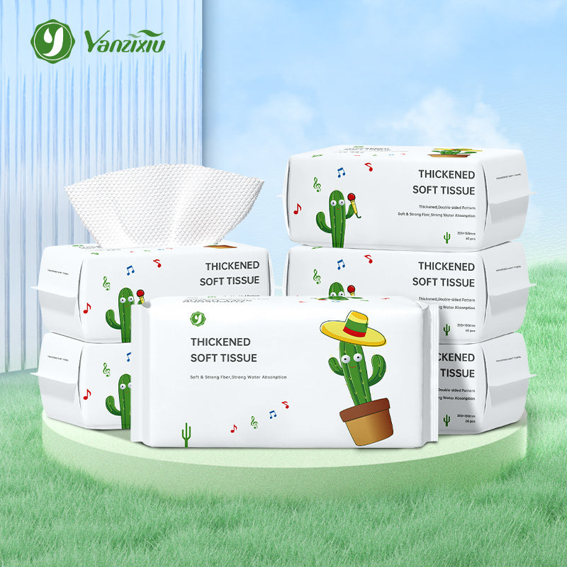 5 Packs Disposable Cotton Face Towel - Soft Cleansing Paper for Men and Women