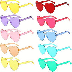 10pcs Candy Heart Sunglasses One piece Decorative Sun Shades Summer Beach Party
