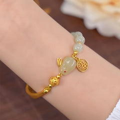 Jade Rabbit Half Bracelet Fresh Blessing Card Red Agate for Girlfriends
