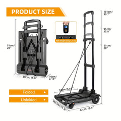 Foldable Hand Truck Utility Cart Portable Multipurpose Grocery Shopping Cart