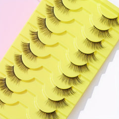 10 Pairs Cat Look Eyelashes Wispy Cross Eye Lashes 15mm