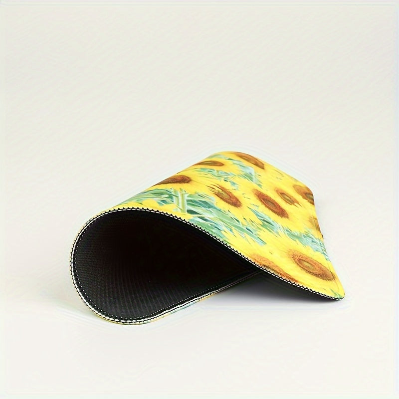 Ergonomic Wrist Rest Pad Set Yellow Sunflower Design