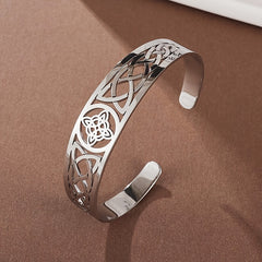 Witch Knot Bracelet Stainless Steel Adjustable Cuff Bangle Celtic Amulet