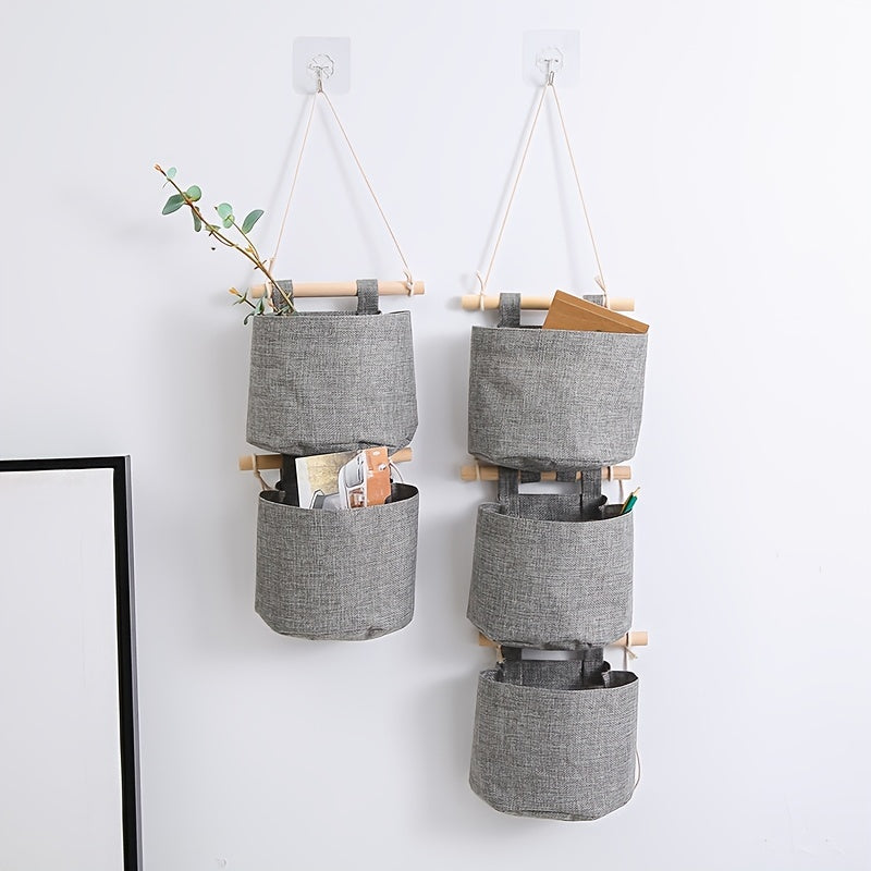 Wall Mounted Storage Bags Grid Detachable Storage Small Cloth Pockets
