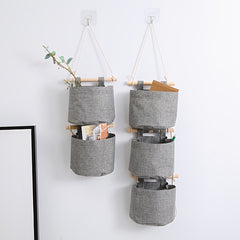 Wall Mounted Storage Bags Grid Detachable Storage Small Cloth Pockets