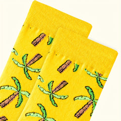 Coconut Tree Print Socks Women's Stockings