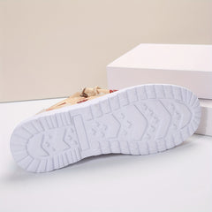 Women's Print Outdoor Casual Flat Shoes Lightweight Slip on Skate Shoes