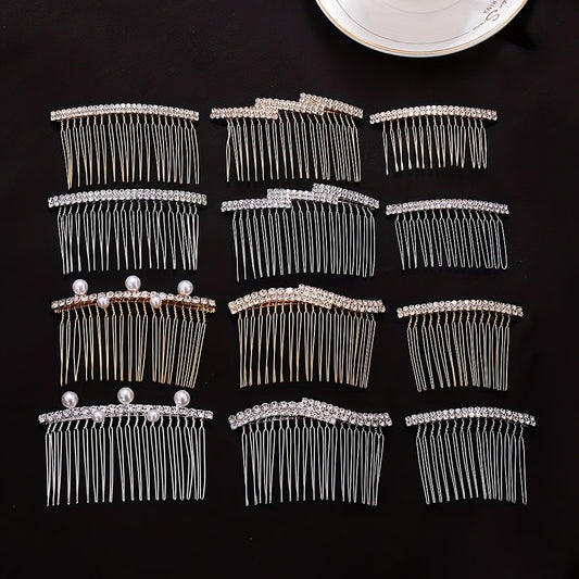 Rhinestone & Faux Pearl Hair Comb Hair Pin Bridal Wedding Headwear