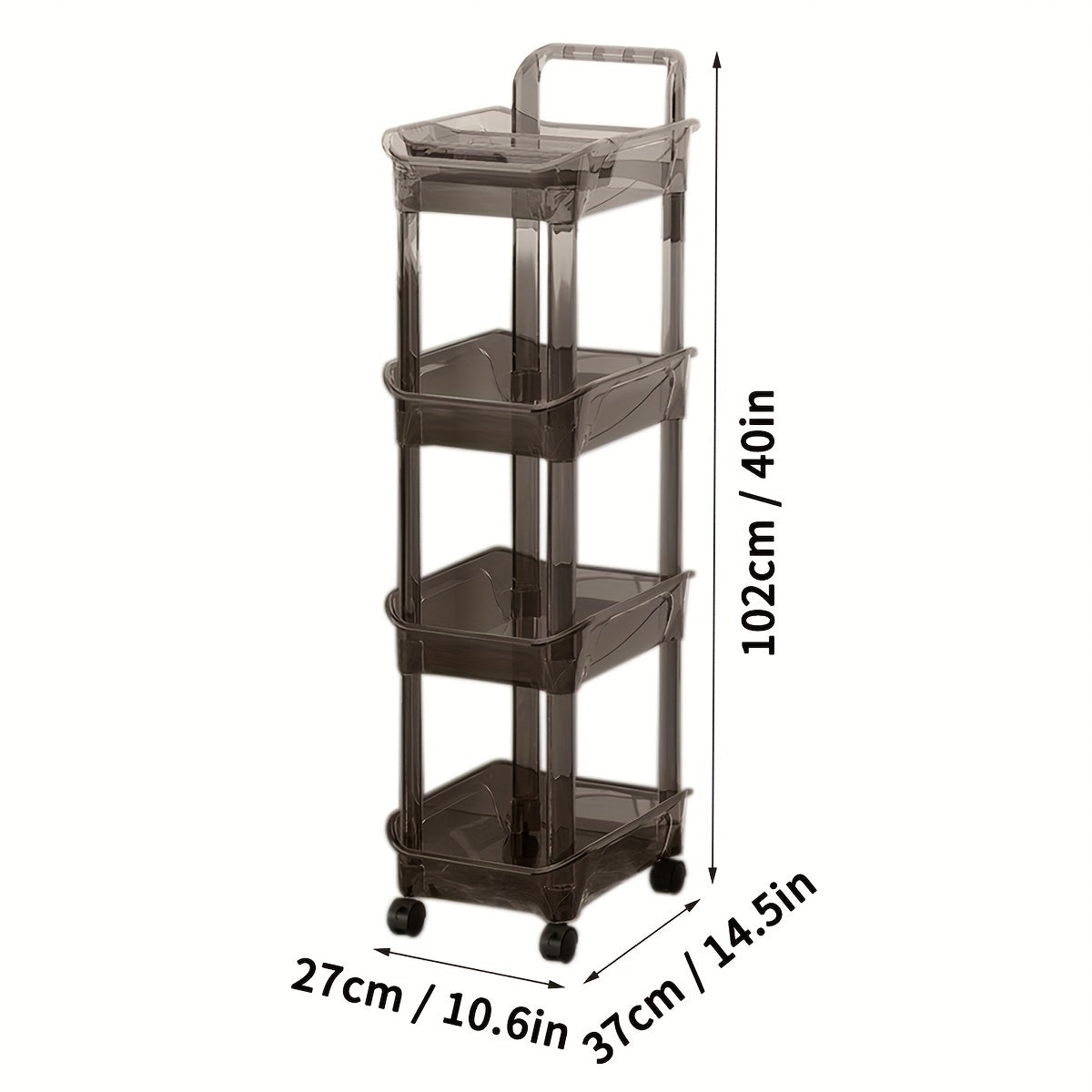 Plastic 4-Layer Storage Rack Large Capacity Snack Seasoning Kitchen Living Room