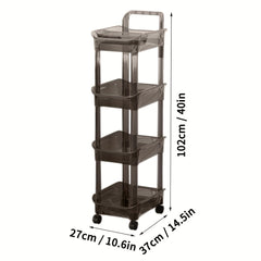 Plastic 4-Layer Storage Rack Large Capacity Snack Seasoning Kitchen Living Room