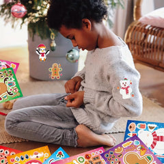 DIY Cartoon Santa Snowman Puzzle Journal Stickers