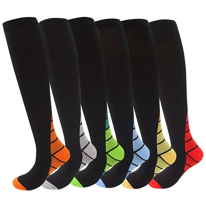 6 Pairs Sport Compression Stocking Running Hiking Socks For Men